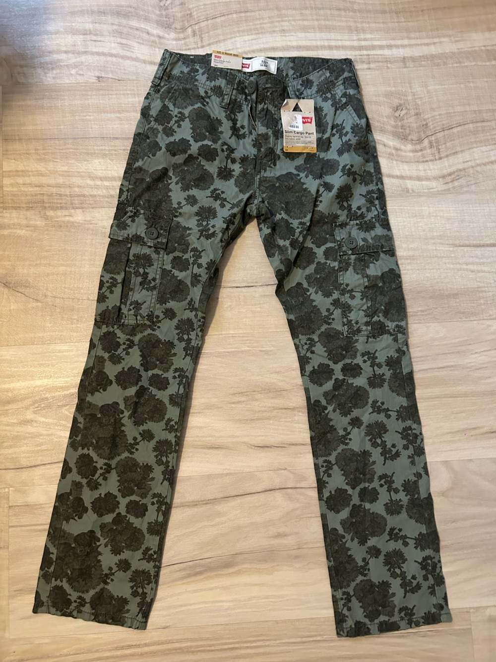 Levi's Olive Green Floral Cargo Pants